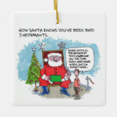 セールサンタスクウェアオーナメント セラミックオーナメント (正面)
