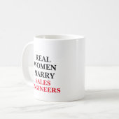セールスエンジニアと結婚する女性は本物 コーヒーマグカップ (正面左)