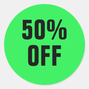 セールステッカー 50%オフ アウトレット割引 ラウンドシール