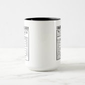 セールスマネージャー栄養成分表示 楽しいビジネスギフト マグカップ (中央)
