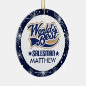 セールスマンのパーソナライズなクリスマスのオーナメント セラミックオーナメント (右)
