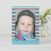 セールセーリング遠くにボートボーイズ誕生日フォト招待状 招待状 (スタンド正面)