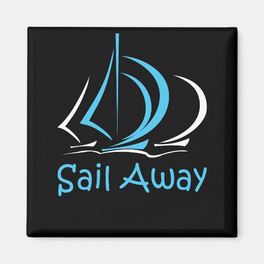 セールセーリング遠くに帆船ボートサンド海グル マグネット (正面)