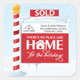 セールドサインエテ実在ートクリスマスホリデー スクエアシール