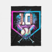 セールドリップ10th誕生日ホームプレートボーイユース10アイ フリースブランケット (正面)