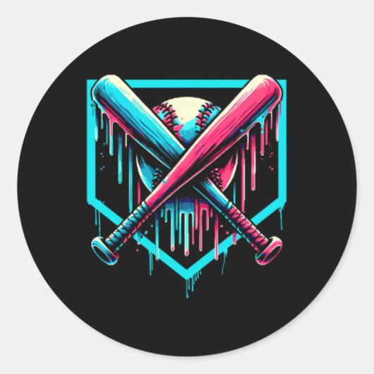 セールドリップ10th誕生日ホームプレートボーイユース10アイ ラウンドシール (正面)