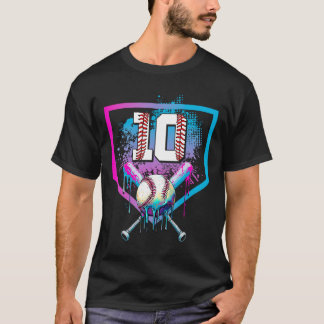 セールドリップ10th誕生日ホームプレートボーイユース10アイ tシャツ