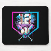 セールドリップ12誕生日ホームプレートボーイユース12アイ マウスパッド (正面)