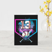 セールドリップ13誕生日ホームプレートボーイユース13アイ カード (黄色い花)