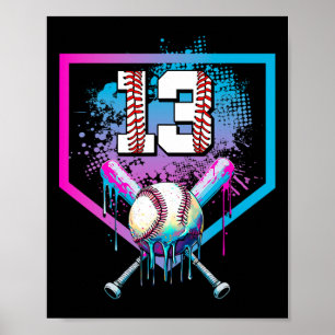 セールドリップ13誕生日ホームプレートボーイユース13アイ ポスター