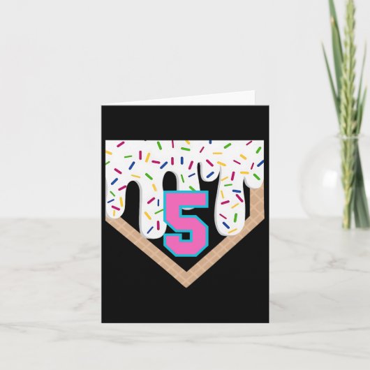 セールドリップ5th誕生日ホームプレートボーイズ青少年5年 カード (正面)
