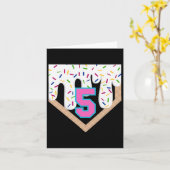 セールドリップ5th誕生日ホームプレートボーイズ青少年5年 カード (黄色い花)