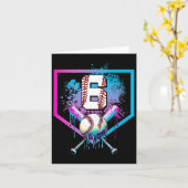 セールドリップ6th誕生日ホームプレートボーイズユース6年 カード (黄色い花)