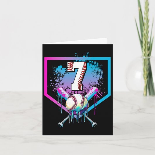 セールドリップ7th誕生日ホームプレートボーイズ7年 カード (正面)