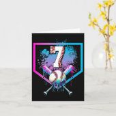 セールドリップ7th誕生日ホームプレートボーイズ7年 カード (黄色い花)