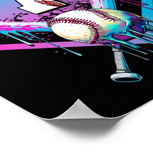 セールドリップ7th誕生日ホームプレートボーイズ7年 ポスター (角)