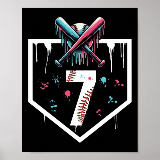 セールドリップ7th誕生日ホームプレートボーイズ7年 ポスター (正面)