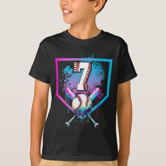 セールドリップ7th誕生日ホームプレートボーイズ7年 tシャツ (正面)