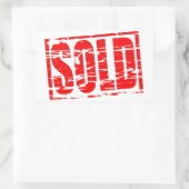 セールドレッドのゴム印紙効果 長方形シール (バッグ)