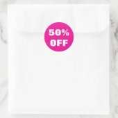 セールプロモーション用ネオンシールが50%オフ ラウンドシール (バッグ)