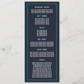 セールボート サンライズ レストラン スリムライン メニュー (裏面)