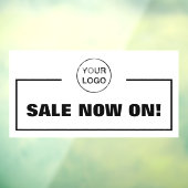 セール中と企業ロゴ ウィンドウサイン (シート3)