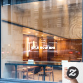 セール開催中＆ビジネスロゴ ウィンドウサイン (カフェ窓)