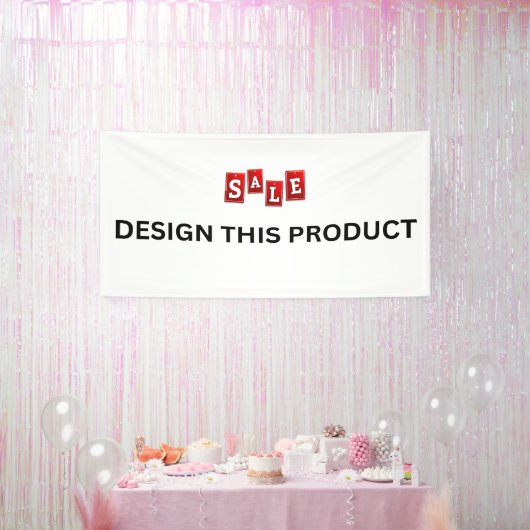 セール！バナー - 4'x8' - 屋内 - カスタム 横断幕 (パーティー)