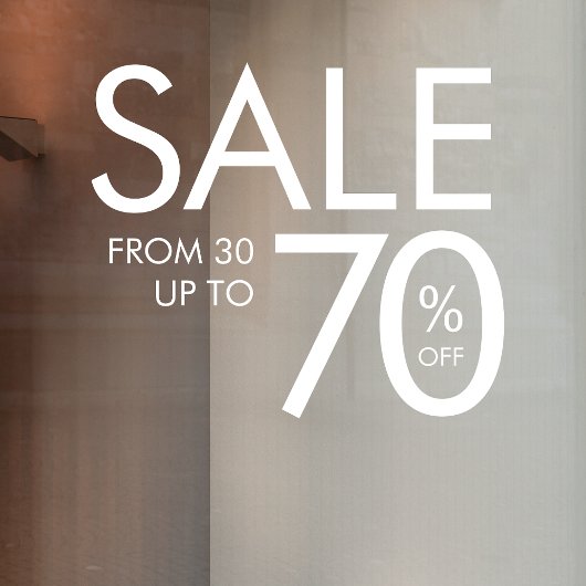 セール ビジネス | 小売 店舗 ミニマル ホワイト ウィンドウサイン