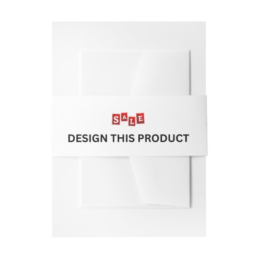 セール！招待状用腹帯 - ポートレート - 25枚セット 招待状ベリーバンド (正面例)