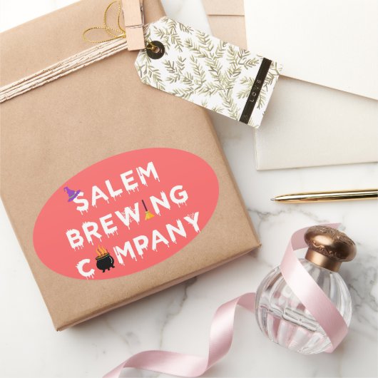 セーレムブルーイング社ホワイト 楕円形シール (ギフト)