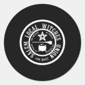 セーレムローカルウィッチズユニオンエスト1692ハロウィーン ラウンドシール (正面)