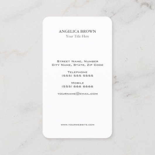 セーレ自然 – ミニマリストハミングバード 名刺 (裏面)