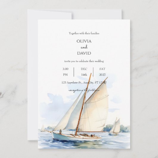 セーロ航海のートレガッタをセーレ海に結婚乗せる 招待状 (正面)
