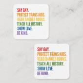 セー保護ゲイストラン読ス・キッズ スクエア名刺 (正面/裏面)