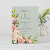 セー素朴ジグリーン赤面フローラビンテージウェディング 招待状 (スタンド正面)