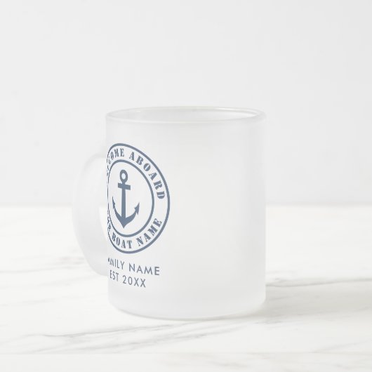 セー航海のラー用の艶消しガラス茶マグ フロストグラスマグカップ (正面左)