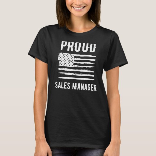 セー誇りを持ったスマネージャー専門米国旗プレミ Tシャツ (正面)