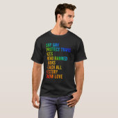 セー読ゲイ禁止本教え全史Lgbtq T Tシャツ (正面フル)