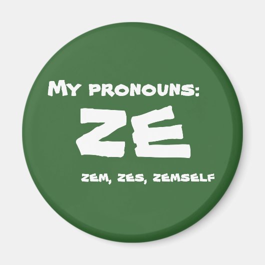ゼまたはカスタム代名詞 マグネット (正面)