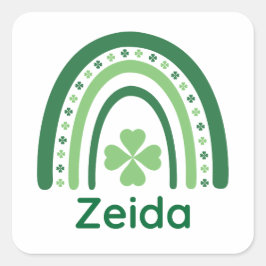 ゼイダネームクローバーボホーレインボー スクエアシール