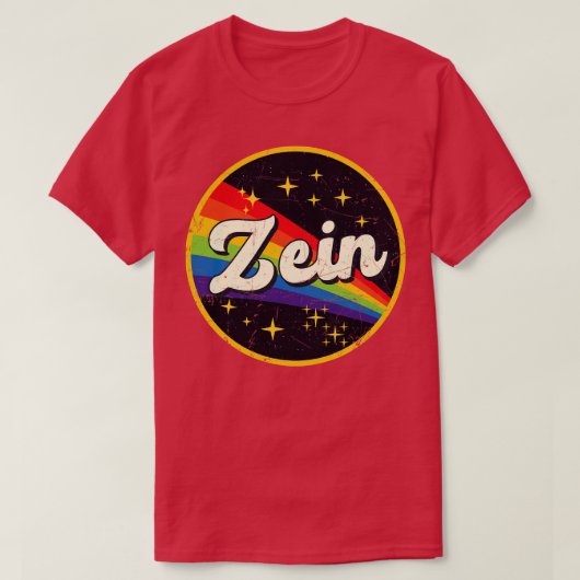 ゼインレインボーイン宇宙ヴィンテージGrungeStyle Tシャツ (デザイン正面)