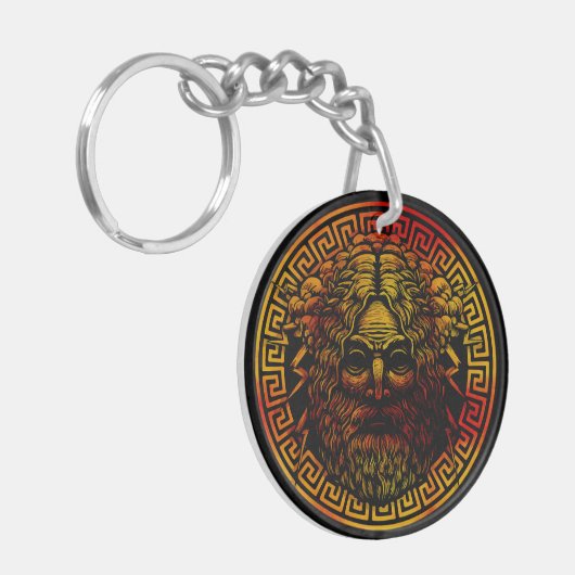 ゼウスの古代シールドアートプリント キーホルダー (正面左)