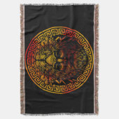 ゼウスの古代シールドアートプリント スローブランケット (正面縦)