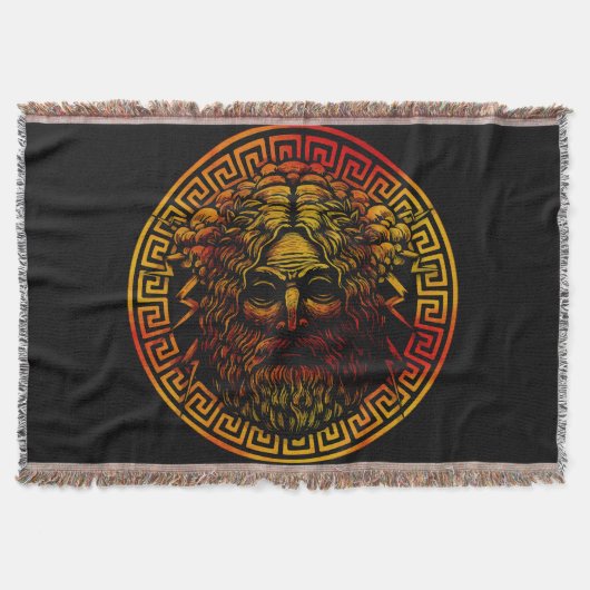 ゼウスの古代シールドアートプリント スローブランケット (正面)