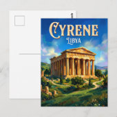 ゼウスの神殿、キレネ リビア ポストカード (正面/裏面)