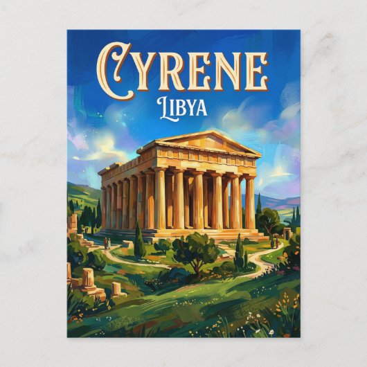 ゼウスの神殿、キレネ リビア ポストカード (正面)