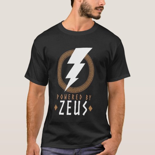 ゼウスの稲妻の力による神話 Tシャツ (正面)