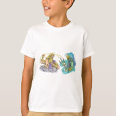 ゼウスの落雷対Poseidonの三叉の矛の入れ墨 Tシャツ (正面)