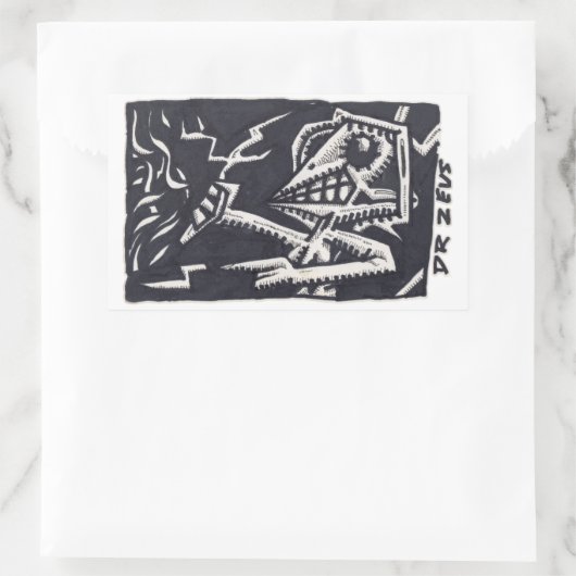 ゼウス博士 長方形シール (バッグ)